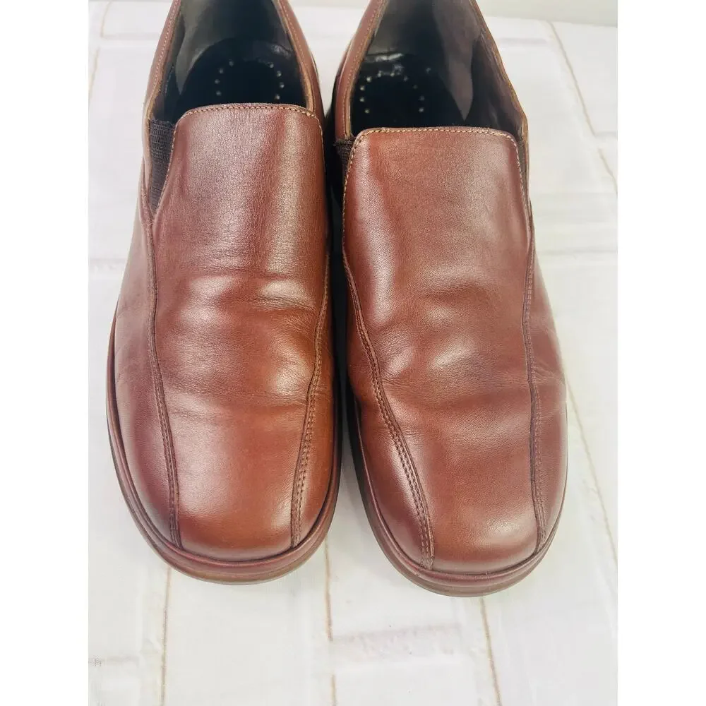 Mephisto men's brown leather dress shoes slip on sz 12